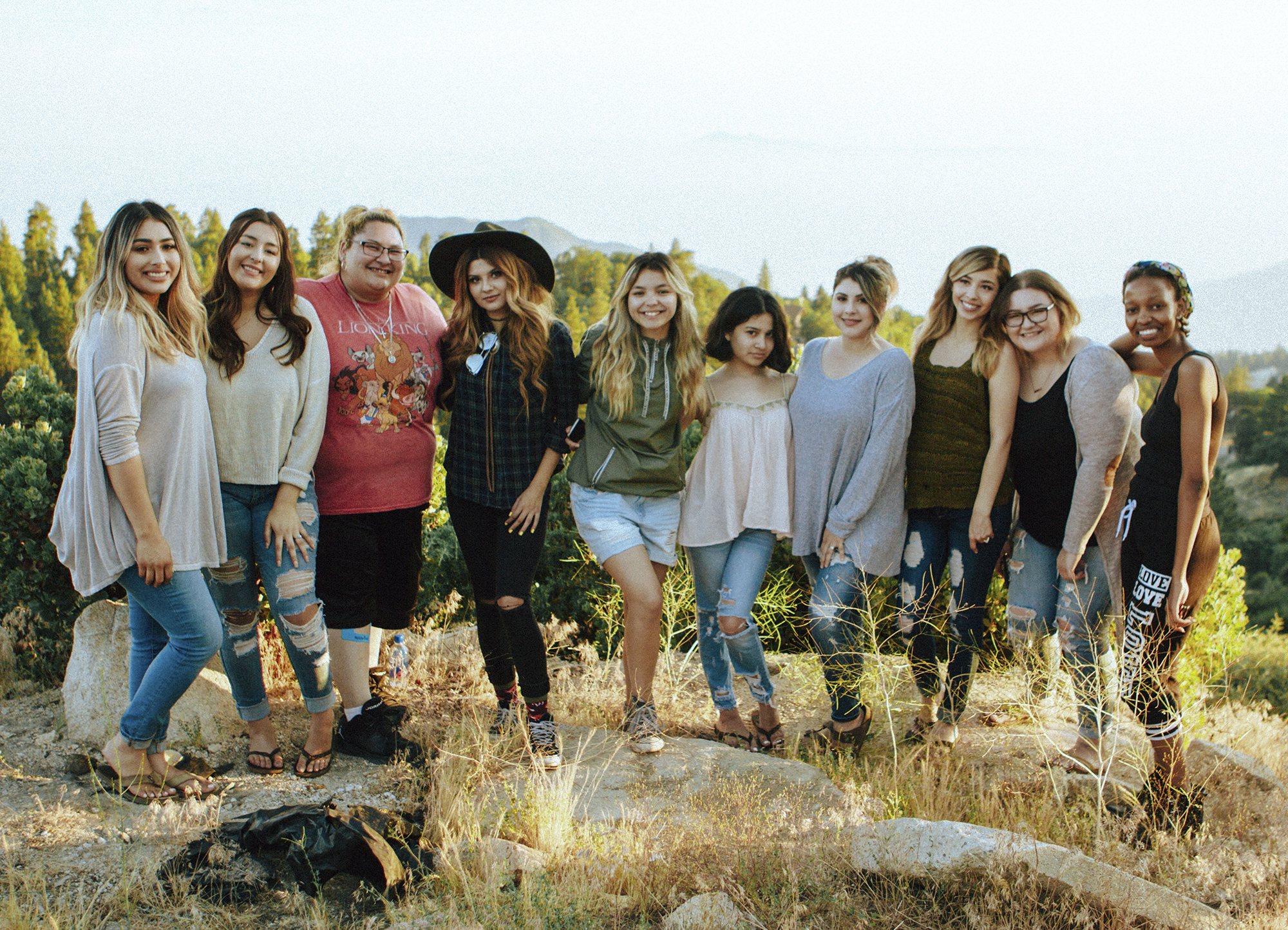 Group of happy people at outdoor retreat